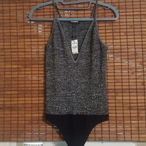 Express Black & gold shimmer bodysuit